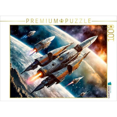 CALVENDO Puzzle Tri-Engine Cruiser V3 mit Begleitschutz auf Patrouille | 1000 Teile Lege-Größe 64x48cm Foto-Puzzle für glückliche Stunden