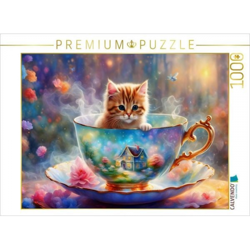 CALVENDO Puzzle Pelziger Kaffeegast | 1000 Teile Lege-Größe 64x48cm Foto-Puzzle für glückliche Stunden