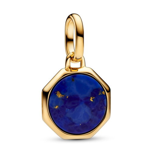 Pandora 763388C01 Mini-Charm Medaillon-Anhänger Blau Goldfarben