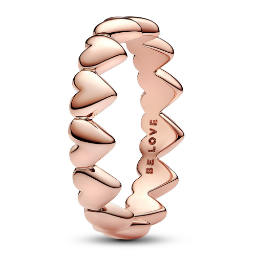 Pandora 183427C00 Damen-Ring Reihe aus Herzen Roségoldfarben