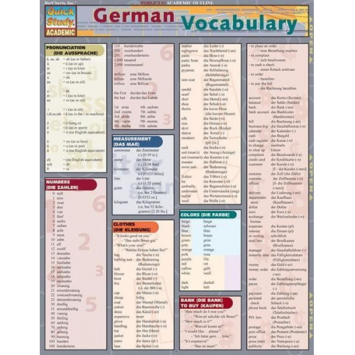 Liliane Arnet - Quickstudy German Vocabulary