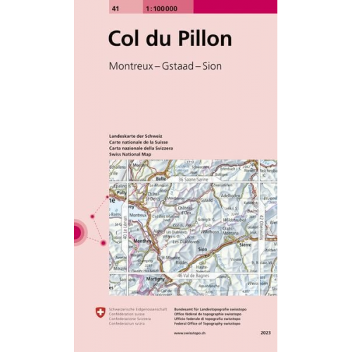 Swisstopo 1 : 100 000 Col du Pillon