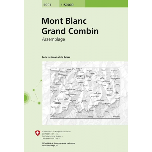 Swisstopo 1 : 50 000 Mont Blanc Grand Combin