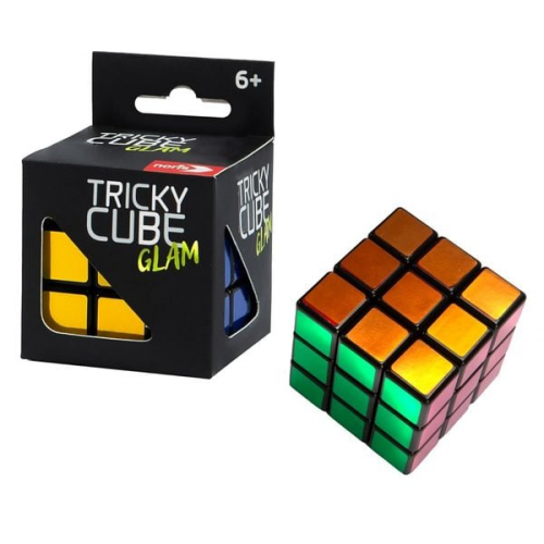 Noris 606132065 - Tricky Cube Glam, Trickwürfel, Metallic bunt, Maße: 5,5 cm