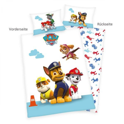 Paw Patrol 2432205063 - Bettwäsche, 40x60 cm + 100x135 cm, 100% Baumwolle