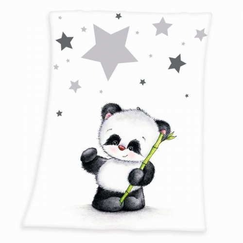 Babybest® 1440201014 - Panda Microfaserflausch-Decke, 75 x 100 cm, 100% Polyester