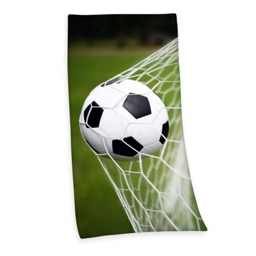 Young Collection 6159238516 - Fußball Velourstuch, 75x150 cm, 100% Baumwolle