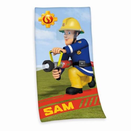 Feuerwehrmann Sam 6170401516 - Velourstuch, 75x150 cm, 100% Baumwolle