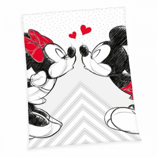 Disneys Mickey & Minnie 7478480036 - Microfaserflauschdecke, 150x200 cm, 100% Polyester