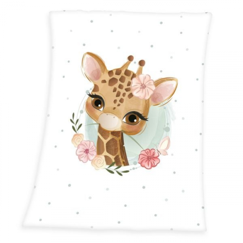 Babybest® 1440228014 - Giraffe Microfaserflausch-Decke, 75 x 100 cm, 100% Polyester