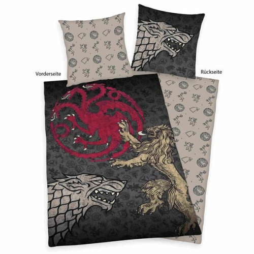 Game of Thrones 4421601050 - Bettwäsche, 80x80 cm + 135x200 cm, 100% Baumwolle