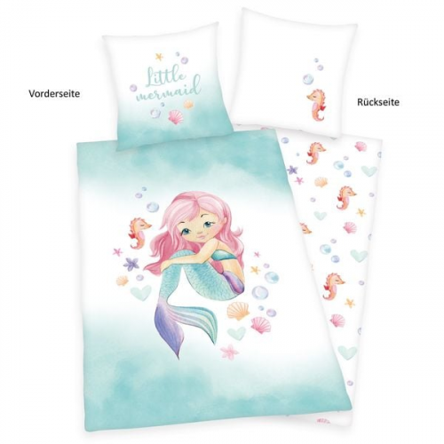 Young Collection 4451250050 - YC Little mermaid Bettwäsche, 80x80 cm + 135x200 cm, 100% Baumwolle