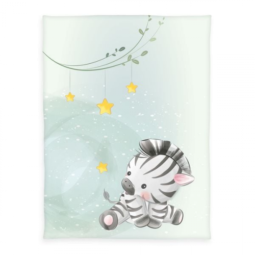 Babybest® 1440269014 - Zebra Microfaserflausch-Decke, 75 x 100 cm, 100% Polyester