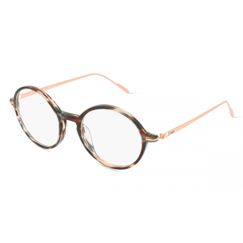 Joop! JP 2100 Unisex-Brille inkl. Gläser Vollrand Rund Kunststoff-Gestell 48mm/19mm/0mm, Braun