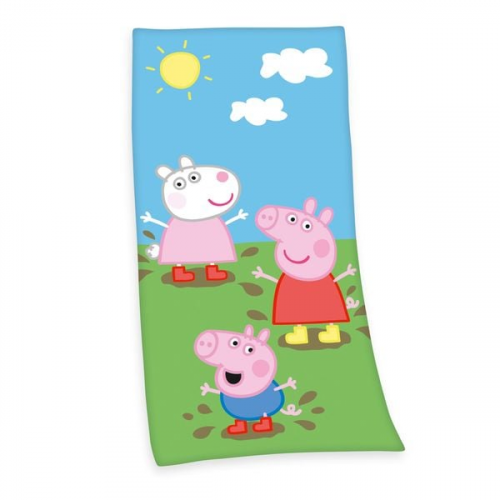 Peppa Pig 6186401516 - Velourstuch, 75x150 cm, 100% Baumwolle