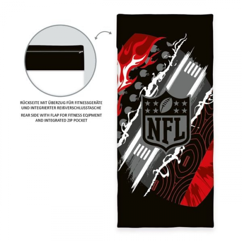 NFL 6941601547 - Fitness-Tuch mit Flap, 50x110 cm + 15 cm Flap, 100% Polyester