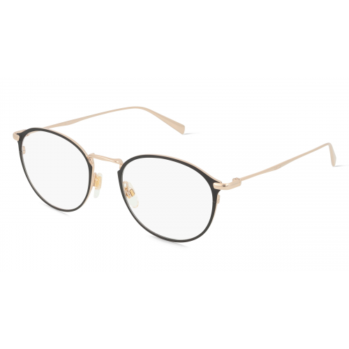 Levi's LV5001 Herren-Brille inkl. Gläser Vollrand Rund Metall-Gestell 50mm/20mm/145mm, schwarz