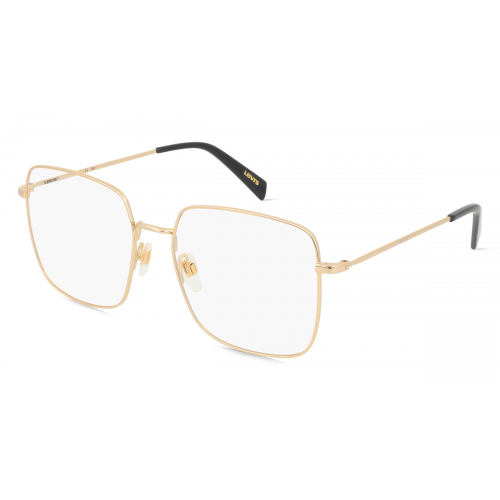 Levi's LV1010 Damen-Brille inkl. Gläser Vollrand Eckig Metall-Gestell 56mm/17mm/145mm, gold