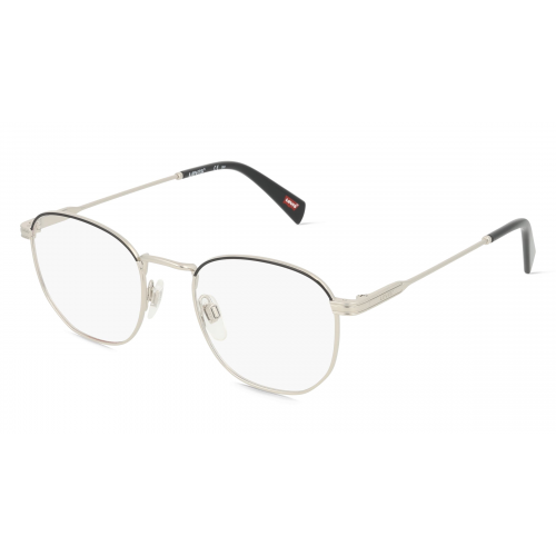 Levi's LV1028 Unisex-Brille inkl. Gläser Vollrand Rechteckig Metall-Gestell 48mm/20mm/145mm, silber