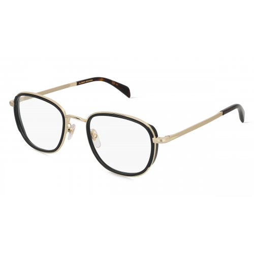 David Beckham DB 7075/G Herren-Brille inkl. Gläser Vollrand Panto Kunststoff-Gestell 51mm/21mm/145mm, gold