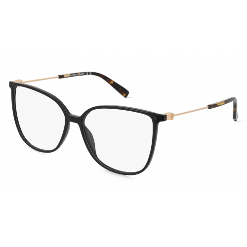 Tommy Hilfiger TH 2099 Damen-Brille inkl. Gläser Vollrand Cateye Kunststoff-Gestell 55mm/14mm/140mm, schwarz