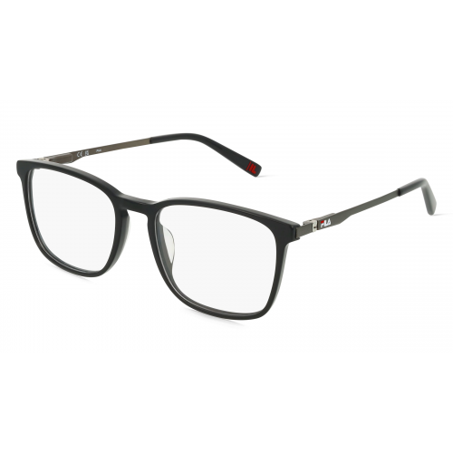 Fila FIAVFI295 Herren-Brille inkl. Gläser Vollrand Eckig Material Mix-Gestell 53mm/18mm/145mm, schwarz