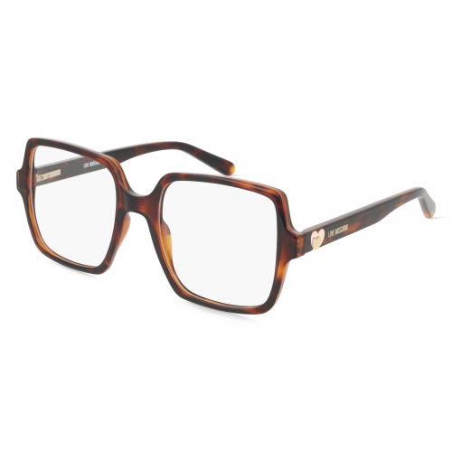 Love Moschino MOL597 Damen-Brille inkl. Gläser Vollrand Eckig Kunststoff-Gestell 52mm/19mm/140mm, Havanna