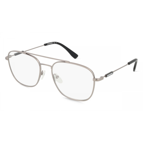 Dsquared2	 D2 0047 Herren-Brille inkl. Gläser Vollrand Pilot Metall-Gestell 56mm/18mm/140mm, silber