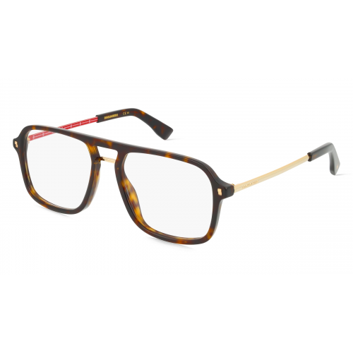 Dsquared2	 D2 0055 Herren-Brille inkl. Gläser Vollrand Pilot Acetat-Gestell 54mm/18mm/145mm, braun