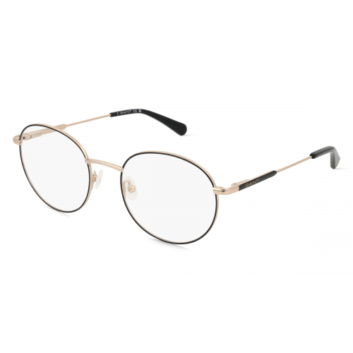 Gant GA3262 Herren-Brille inkl. Gläser Vollrand Rund Metall-Gestell 53mm/20mm/145mm, Schwarz