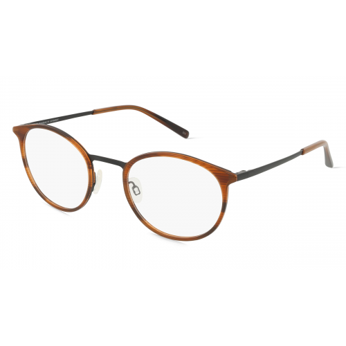 Freigeist  862025 Herren-Brille inkl. Gläser Vollrand Panto Material Mix-Gestell 53mm/23mm/150mm, braun