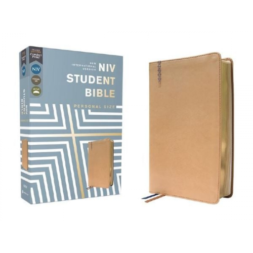 Zondervan - Niv, Student Bible, Personal Size, Leathersoft, Tan, Comfort Print