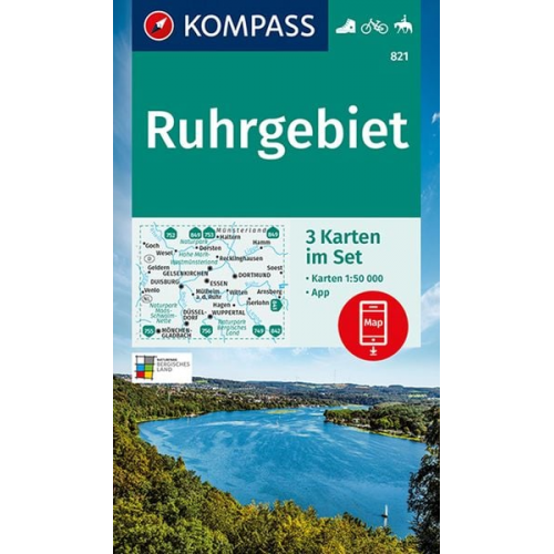 Wanderkarten-Set 821 Ruhrgebiet (3 Karten) LZ 2021-2025