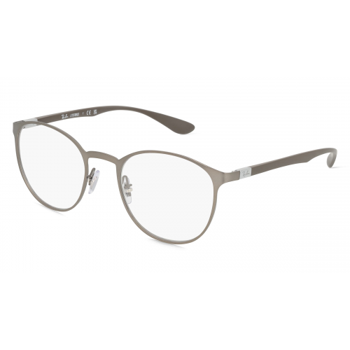 Ray-Ban RX6355 Unisex-Brille inkl. Gläser Vollrand Panto Metall-Gestell 50mm/20mm/145mm, grau