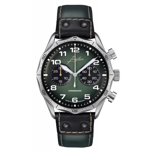 Junghans 27/3492.00 Meister Pilot Chronoscope Fliegeruhr für Herren Grün