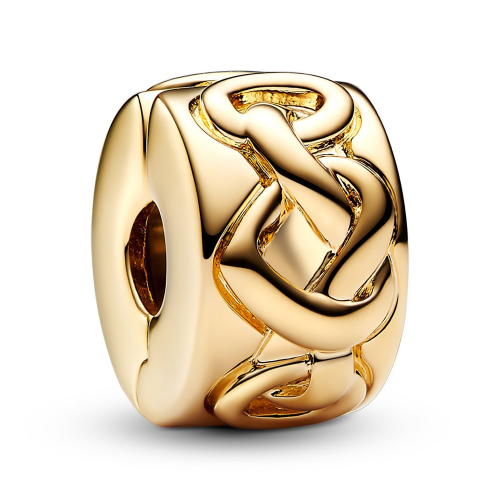 Pandora 768035C00 Clip-Charm Verknotete Herzen Goldfarben