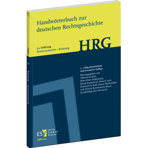 Handwörterbuch zur deutschen Rechtsgeschichte (HRG) – Lieferungsbezug – - - Lieferung 32: Reichsvizekanzler–Richtsteig