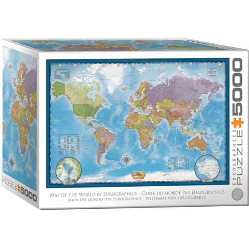 Eurographics 8520-5890 - Map of the World, Weltkarte, BIG-Puzzle inkl. Poster, 5000 Teile