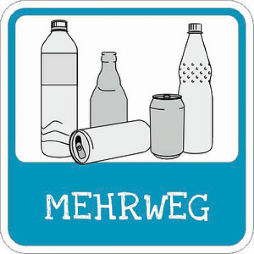 SafetyMarking® Hinweisschild "Flaschenentsorgung Mehrweg" quadrat 10,0 x 10,0 cm