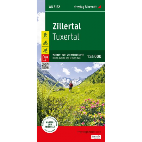 Zillertal, Wander-, Rad- und Freizeitkarte 1:35.000, freytag & berndt, WK 5152