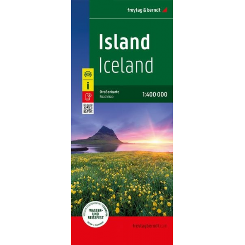 Island, Straßenkarte 1:400.000, freytag & berndt, Softcover