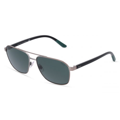 Polo by Ralph Lauren PH3140 Herren-Sonnenbrille Vollrand Pilot Metall-Gestell, Grau