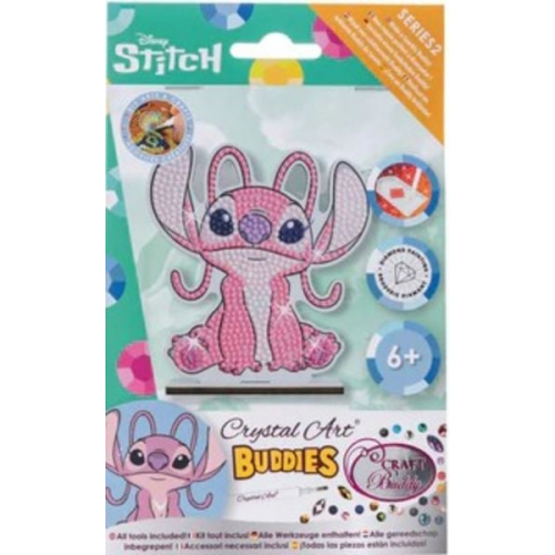 Craft Buddy CAFGR-DNY019 - Crystal Art Buddies, Stitch Angel Disney Series 2, Figur 11cm, Kristallkunst-Bastelset