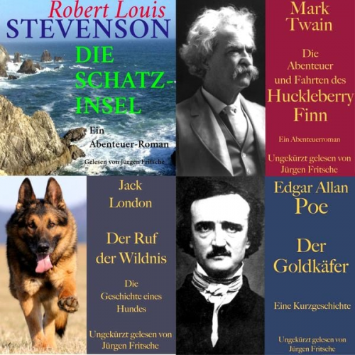 Robert Louis Stevenson Jack London Mark Twain Edgar Allan Poe - Die Abenteuer Box: 4 Hörbuch-Klassiker