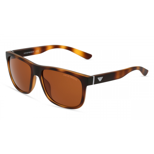 Emporio Armani EA4182U Herren-Sonnenbrille Vollrand Eckig Kunststoff-Gestell, braun