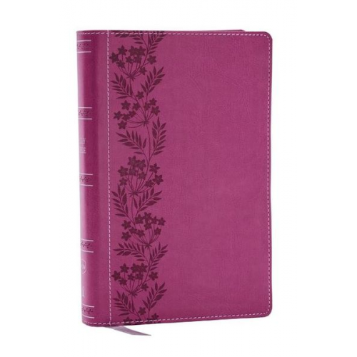 Thomas Nelson - NKJV Personal Size Large Print Bible with 43,000 Cross References, Pink Leathersoft, Red Letter, Comfort Print (Thumb Indexed)