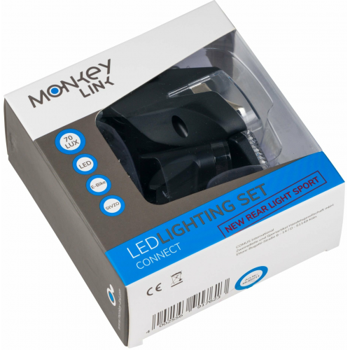 MonkeyLink Scheinwerfer 70 Lux MonkeyLight LED Connect (Stromzufuhr über E-Bike Akku) schwarz