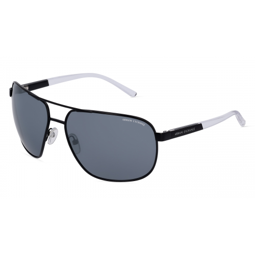 Armani Exchange AX2040S Herren-Sonnenbrille Vollrand Pilot Metall-Gestell, schwarz