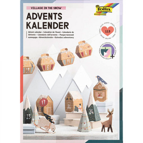 folia Adventskalender Bergdorf mehrfarbig