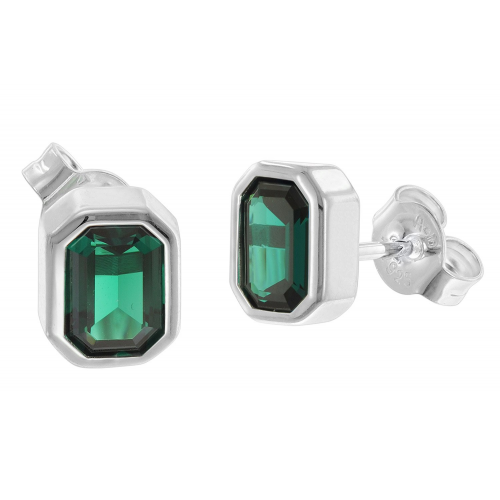 trendor 68496 Damen-Ohrringe 925 Silber Ohrstecker synth. Turmalin